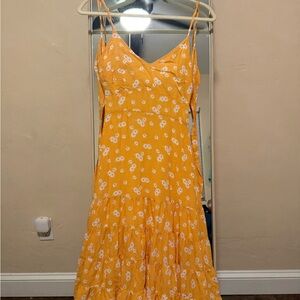 ILLA ILLA Yellow Floral Midi Dress